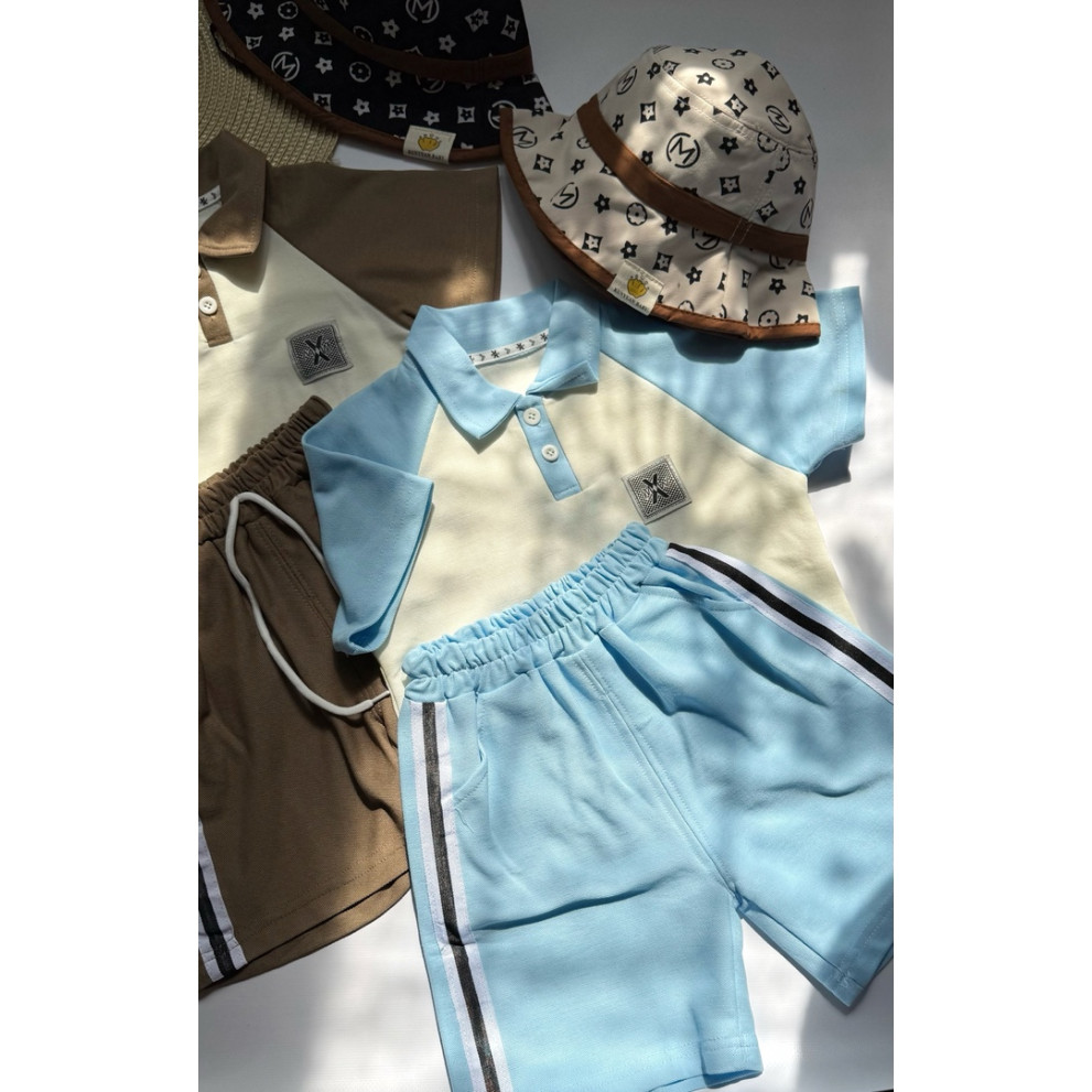 Костюм хлопчику на літо колір блакитний 10815