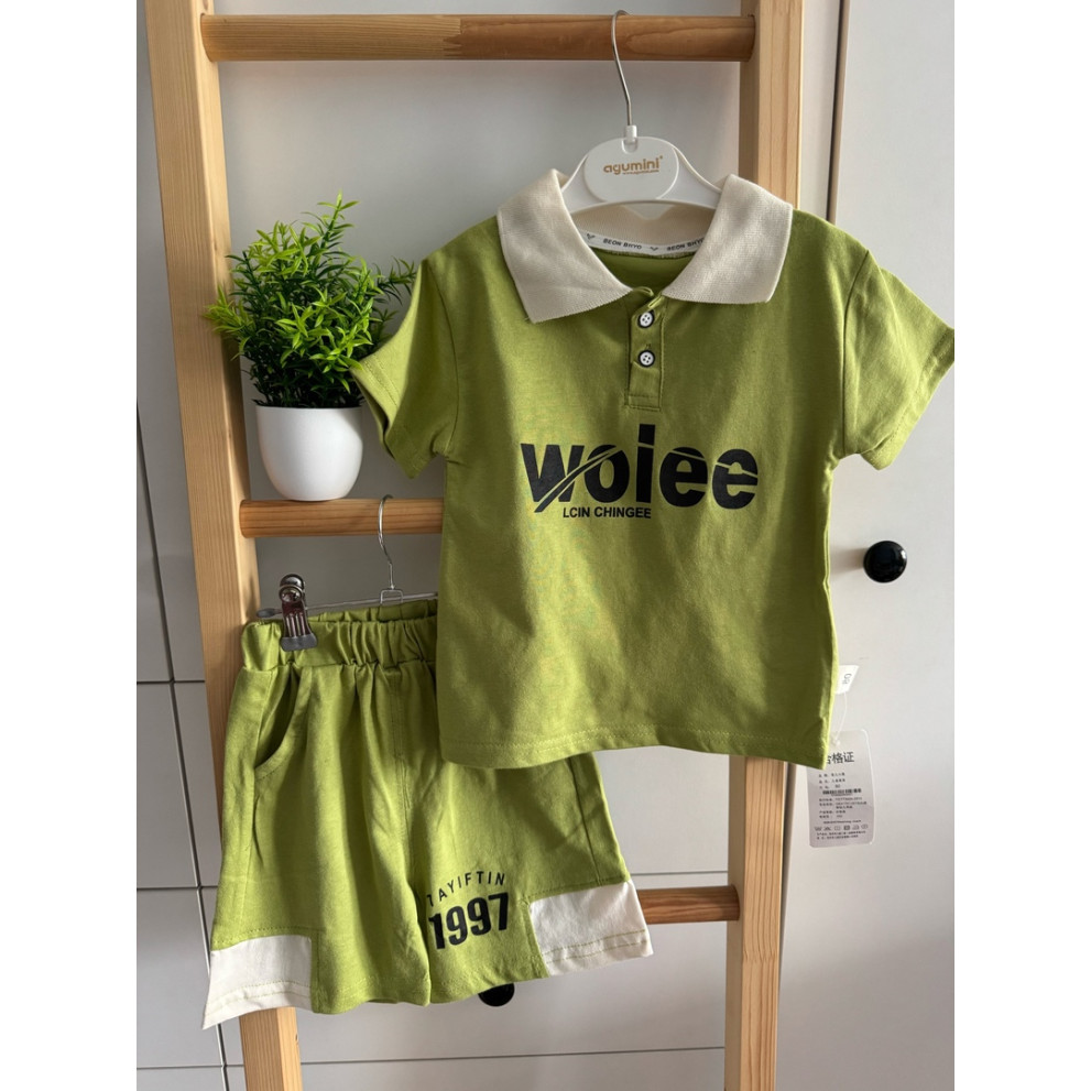 Костюм на літо Wolee хлопчику колір зелений 10821 Костюм на літо Wolee хлопчику колір зелений 10821