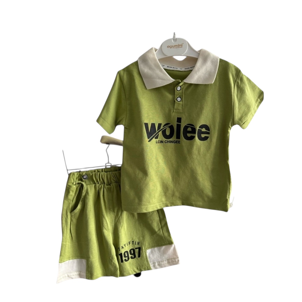 Костюм на літо Wolee хлопчику колір зелений 10821 Костюм на літо Wolee хлопчику колір зелений 10821