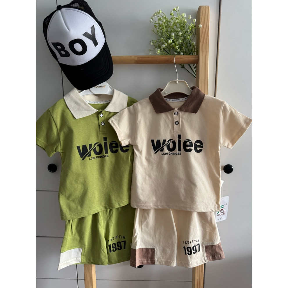 Костюм на літо Wolee хлопчику колір зелений 10821 Костюм на літо Wolee хлопчику колір зелений 10821