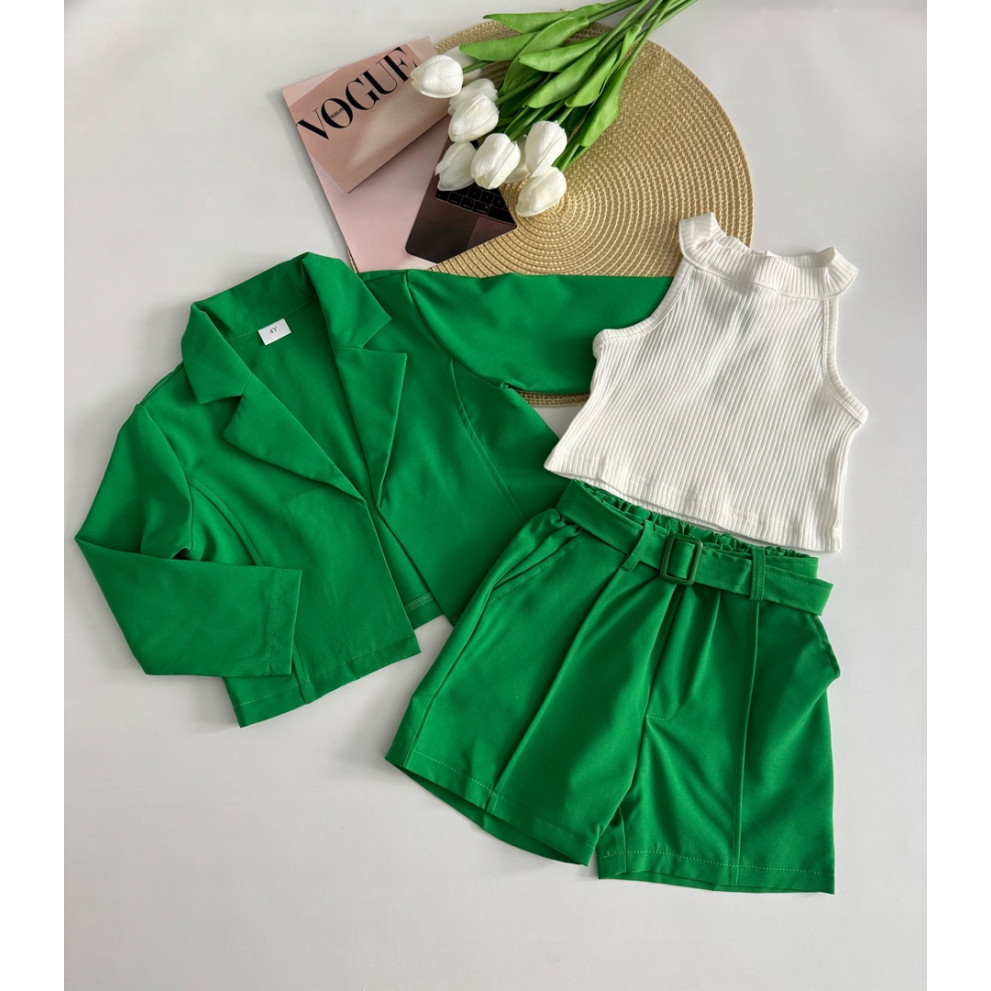 Стильний комплект для дівчинки колір зелений 10829 Стильний комплект для дівчинки колір зелений 10829