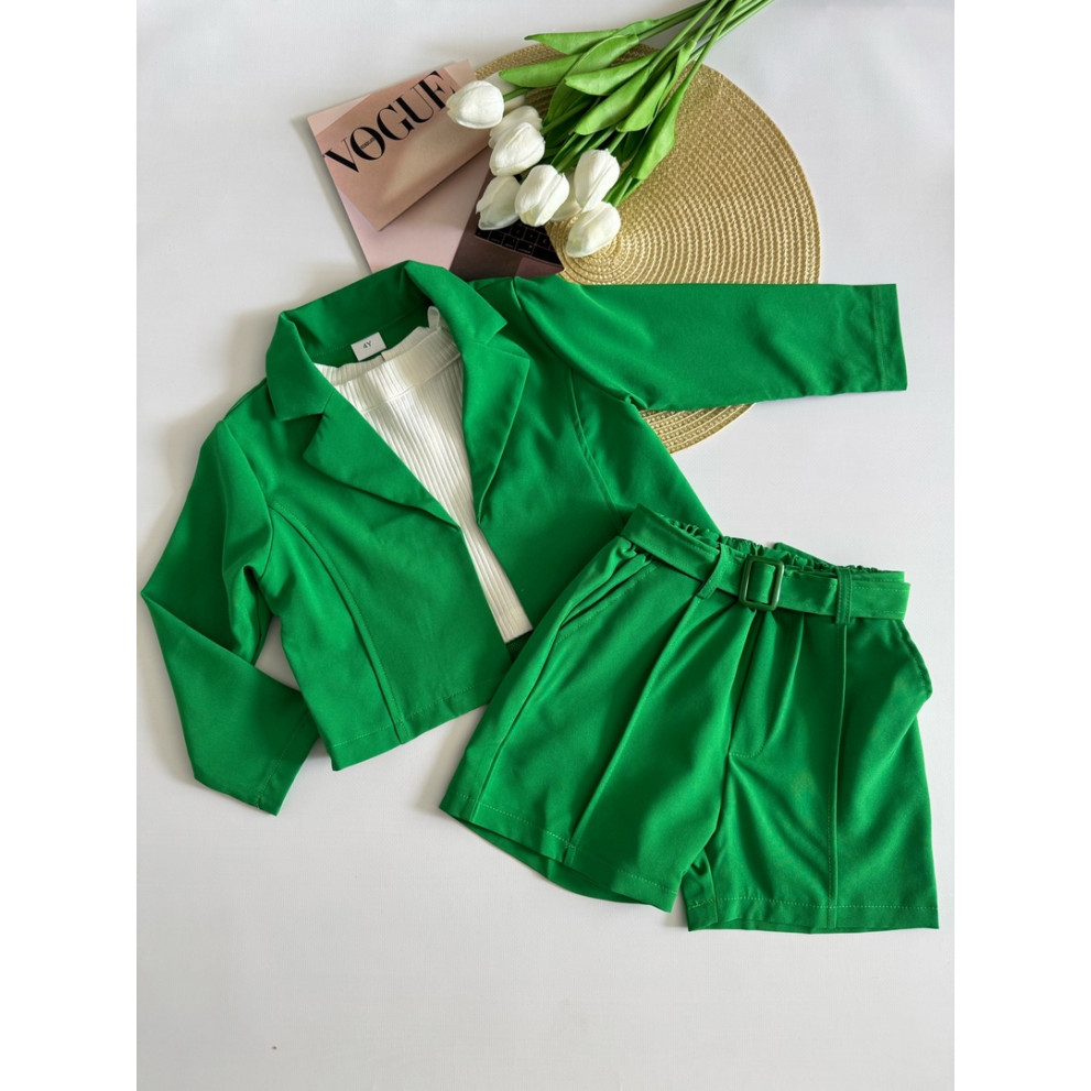 Стильний комплект для дівчинки колір зелений 10829 Стильний комплект для дівчинки колір зелений 10829