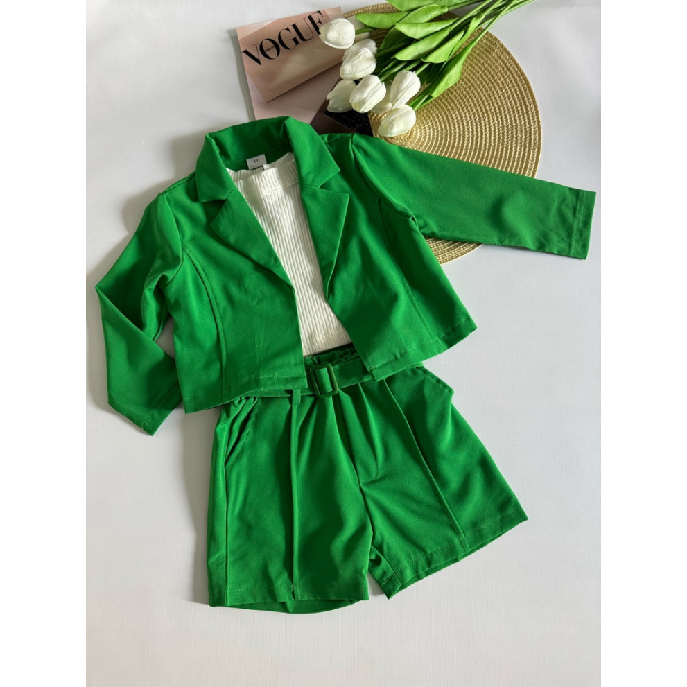 Стильний комплект для дівчинки колір зелений 10829 Стильний комплект для дівчинки колір зелений 10829