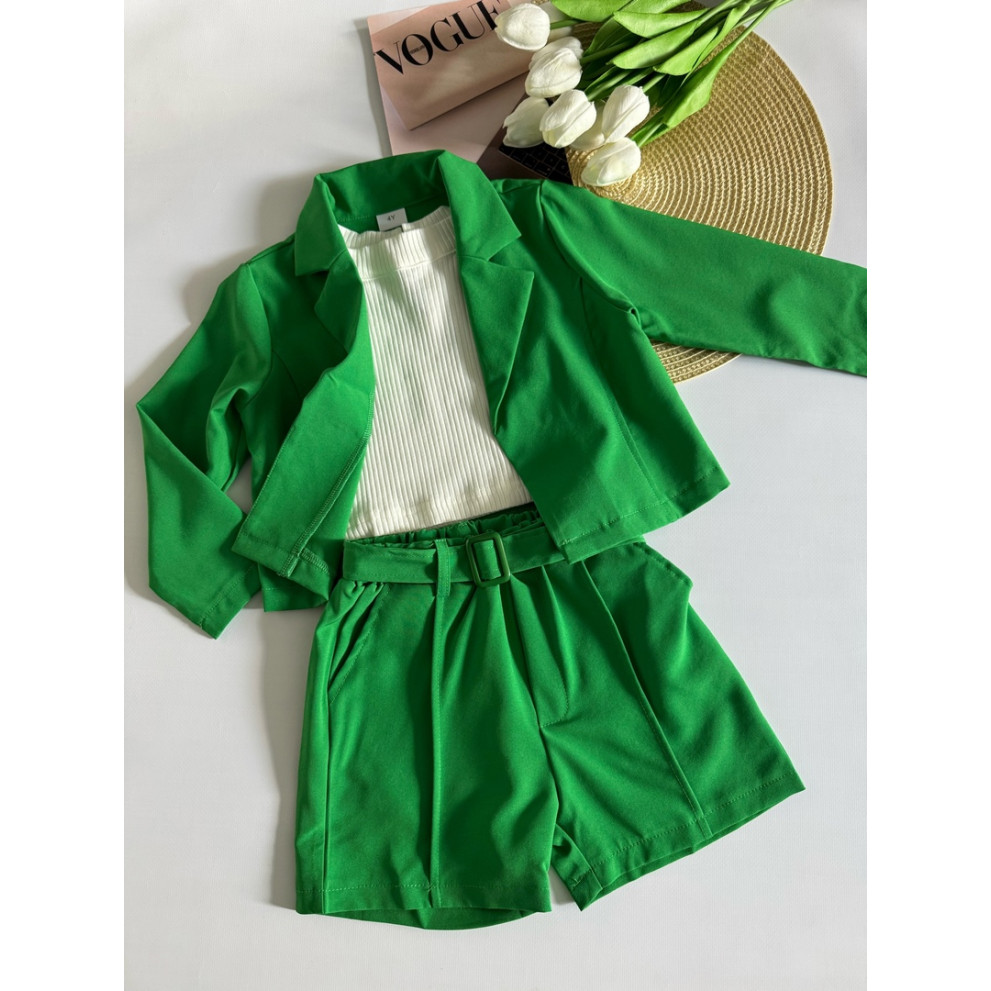 Стильний комплект для дівчинки колір зелений 10829 Стильний комплект для дівчинки колір зелений 10829