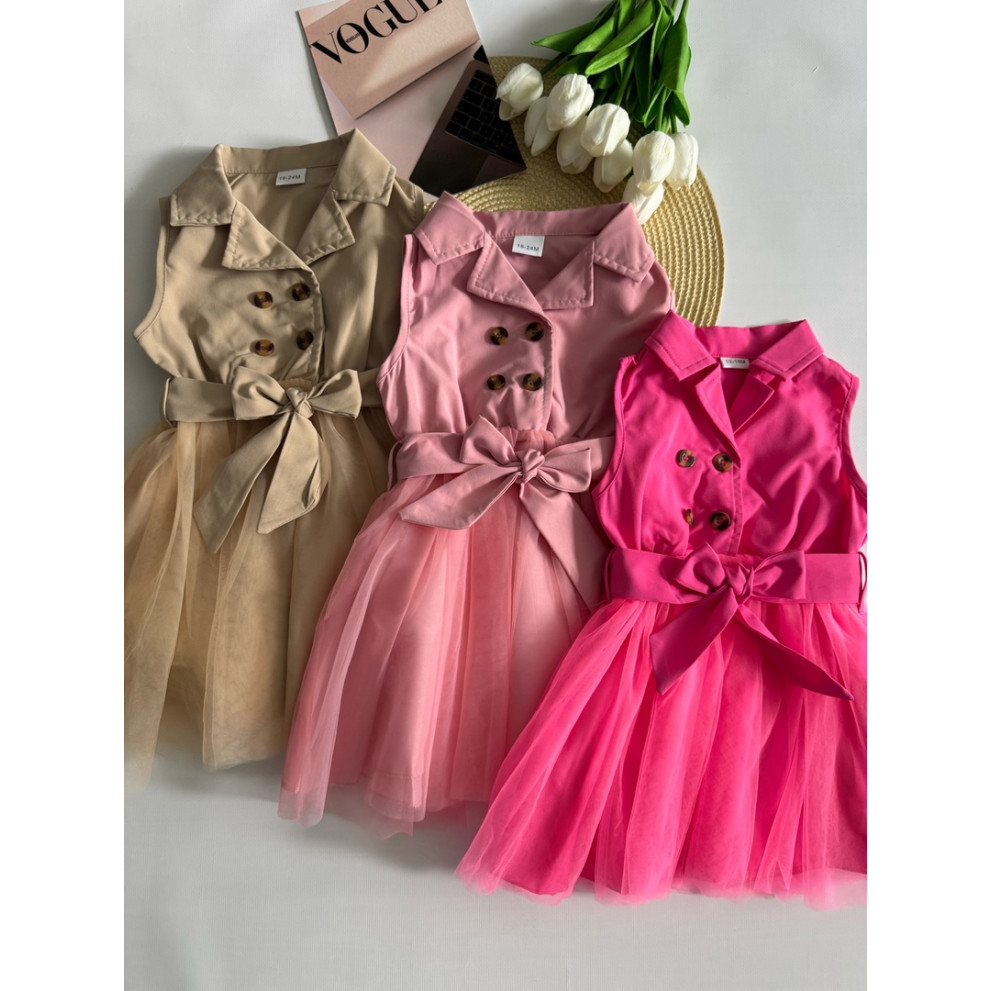 Сукня для дівчинки з фатином колір бежевий 10837