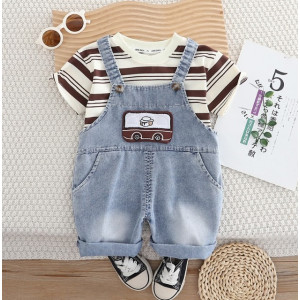 Літній костюм для хлопчика з комбінезоном 10859