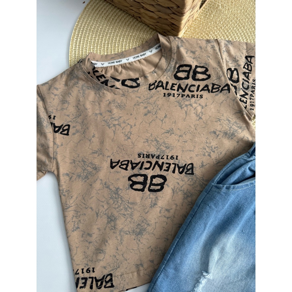 Костюм для хлопчика на літо коричневий верх 10867 Костюм для хлопчика на літо коричневий верх 10867