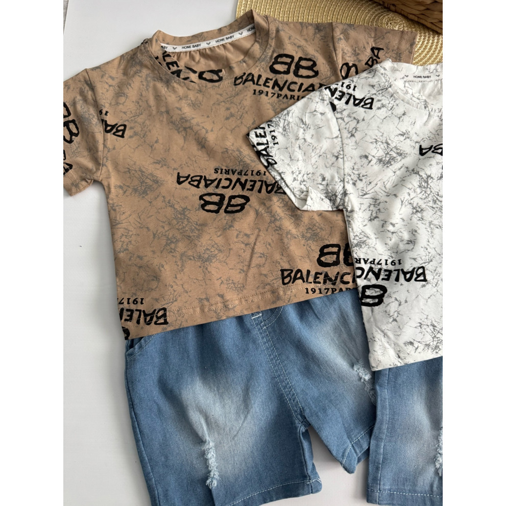 Костюм для хлопчика на літо коричневий верх 10867 Костюм для хлопчика на літо коричневий верх 10867