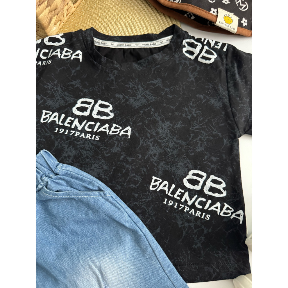 Костюм для хлопчика на літо чорний верх 10869 Костюм для хлопчика на літо чорний верх 10869