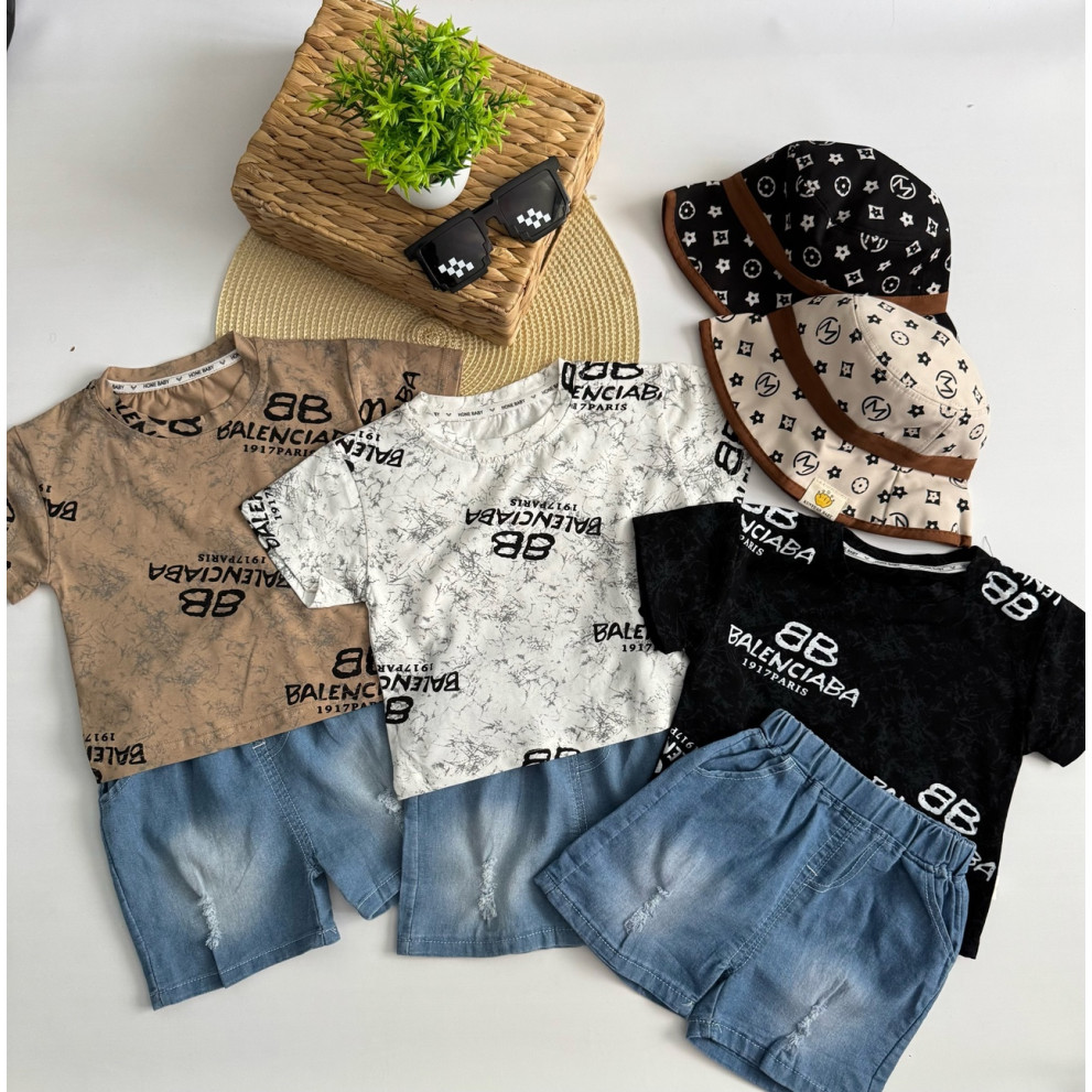 Костюм для хлопчика на літо чорний верх 10869 Костюм для хлопчика на літо чорний верх 10869