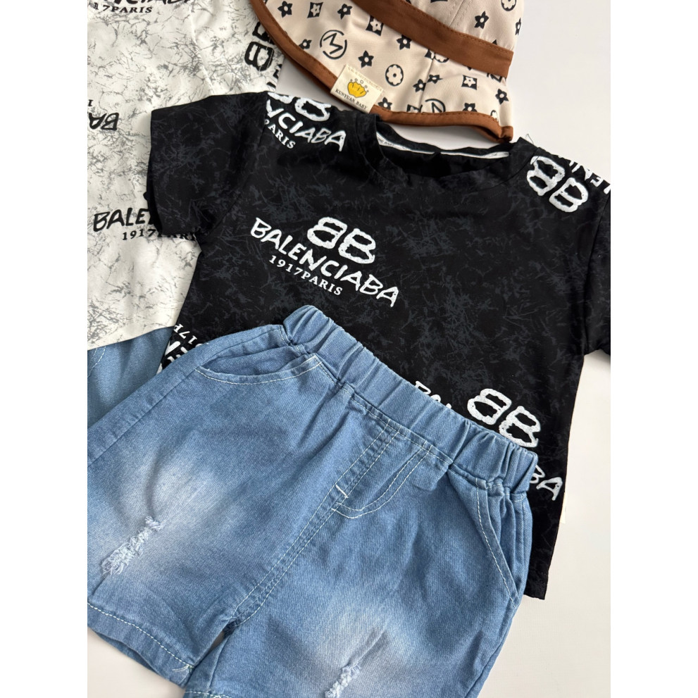 Костюм для хлопчика на літо чорний верх 10869 Костюм для хлопчика на літо чорний верх 10869