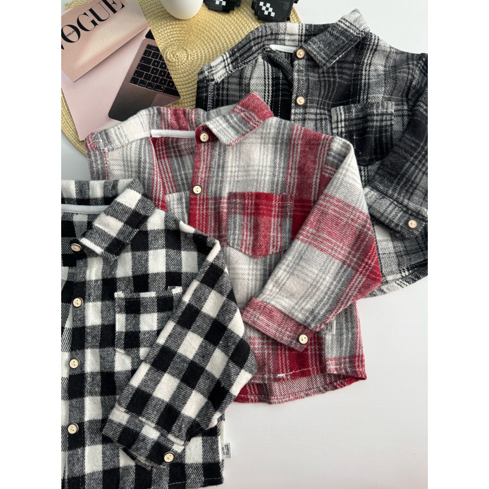 Сорочка для хлопчика стильна чорно-біла 10881 Сорочка для хлопчика стильна чорно-біла 10881