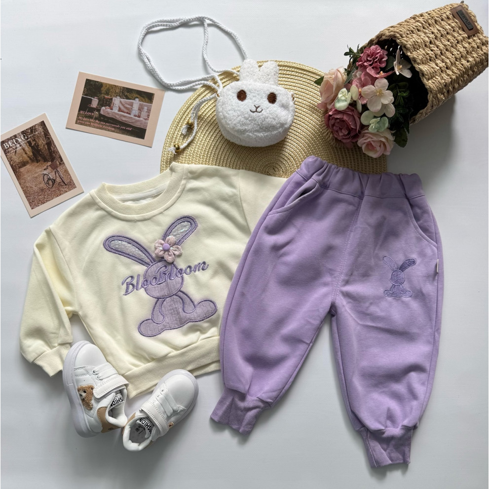 Костюм для дівчинки з зайчиком колір фіолетовий 10884