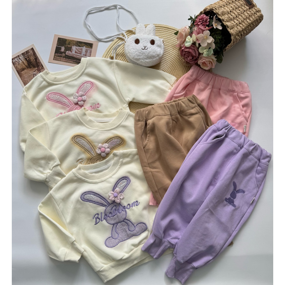 Костюм для дівчинки з зайчиком колір фіолетовий 10884