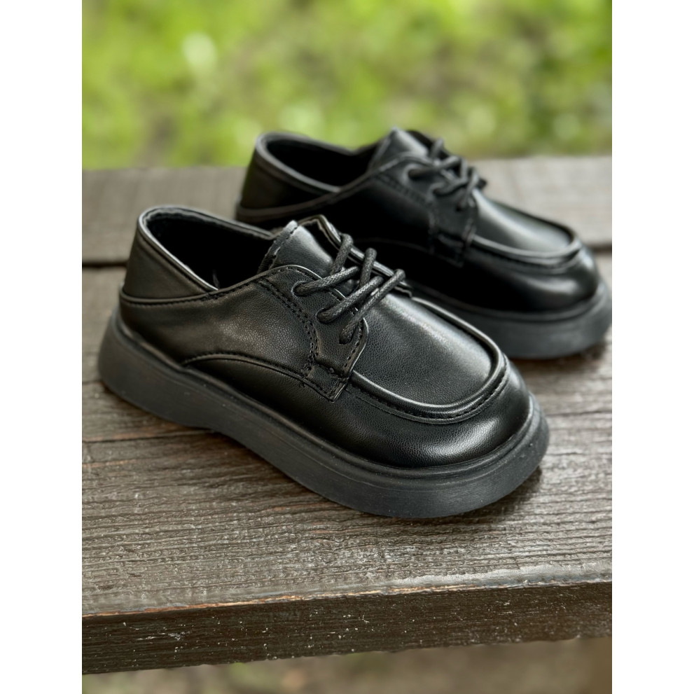 Туфлі дитячі зі шнурівкою колір чорний 10900