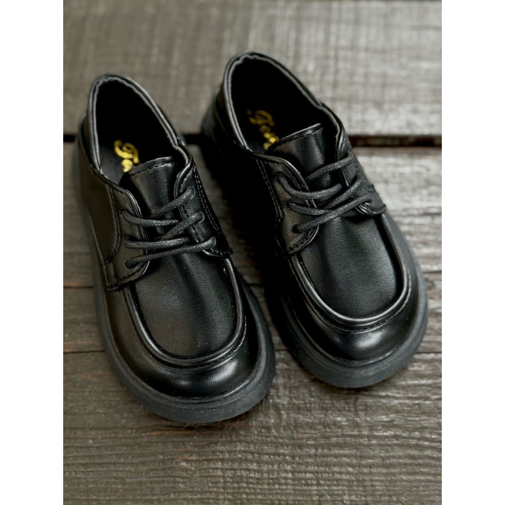 Туфлі дитячі зі шнурівкою колір чорний 10900