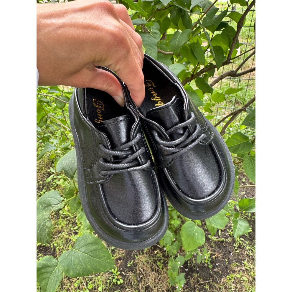 Туфлі дитячі зі шнурівкою колір чорний 10900