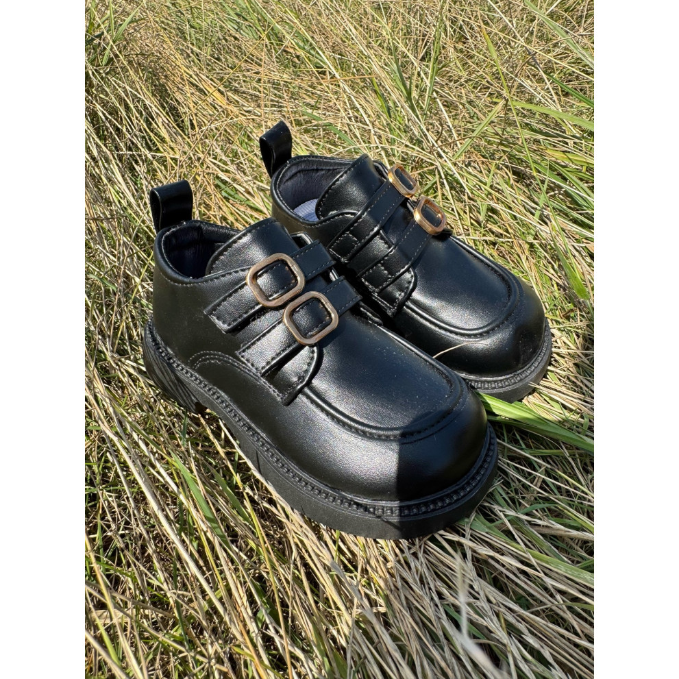 Стильні лофери унісенкс колір чорний 10905