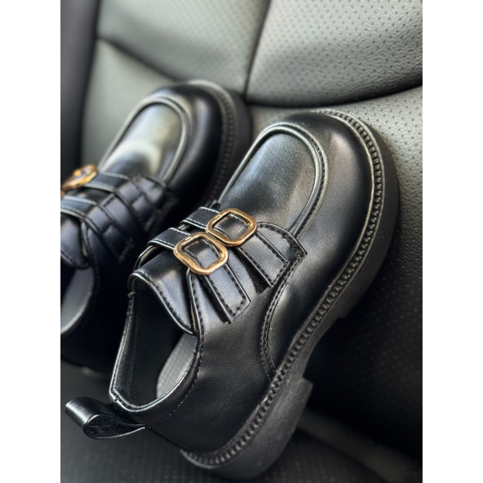 Стильні лофери унісенкс колір чорний 10905