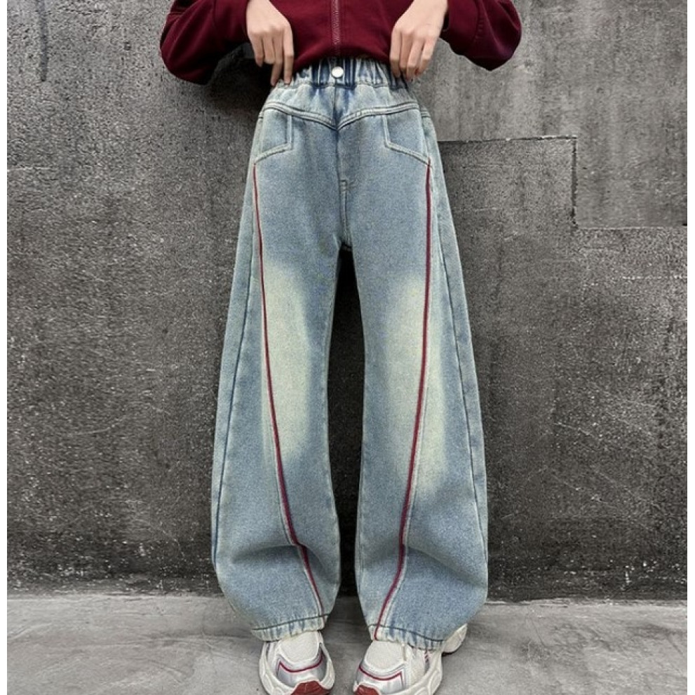 Джинси для дівчинки з червоною смужкою 10906