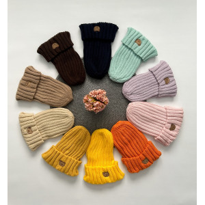 Шапка з ведмедиком оранж 10294