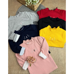 Утеплена кофта для дівчинки Cat сіра 1986 