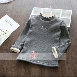 Утеплена кофта для дівчинки Cat сіра 1986 