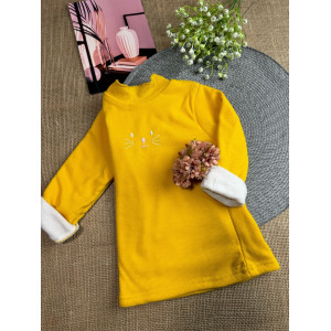 Утеплена кофта для дівчинки Cat жовта 1987 