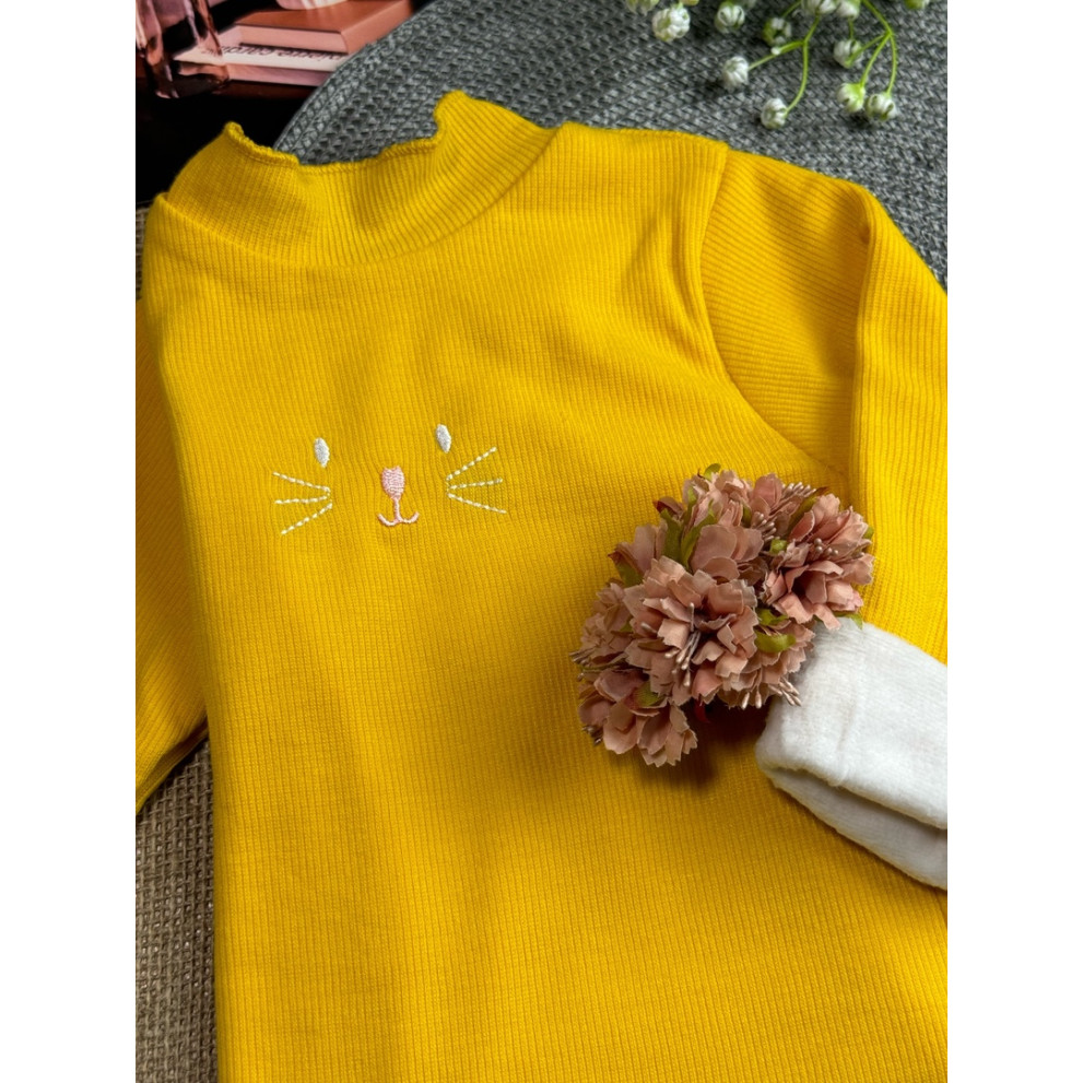 Утеплена кофта для дівчинки Cat жовта 1987 