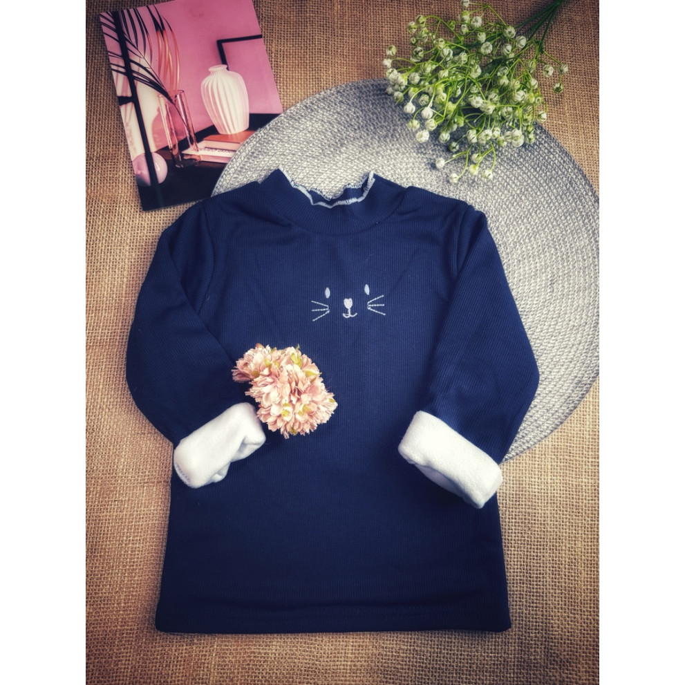 Утеплена кофта для дівчинки Cat синя 1989 