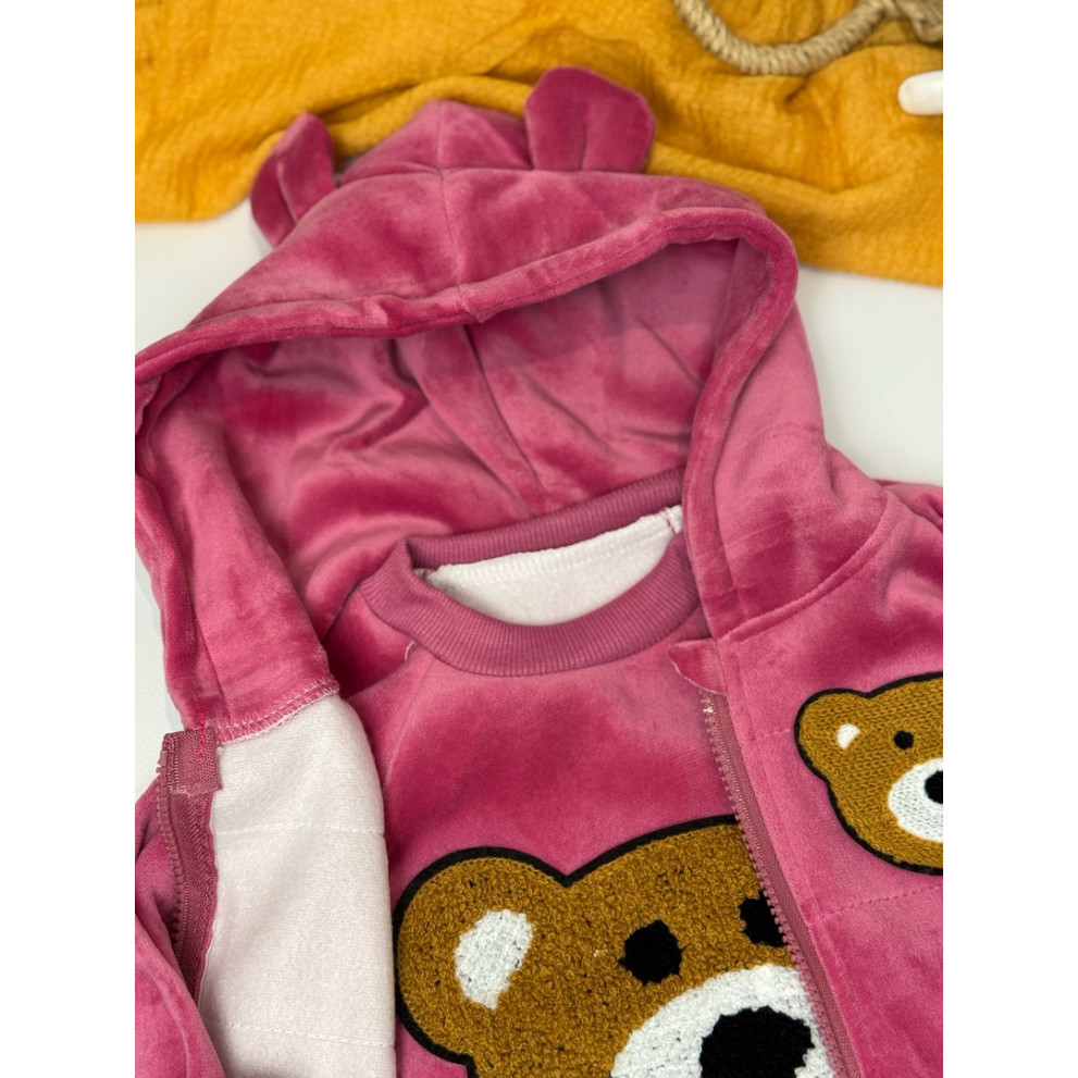 Костюм трійка Ведмедик рожевий 4666