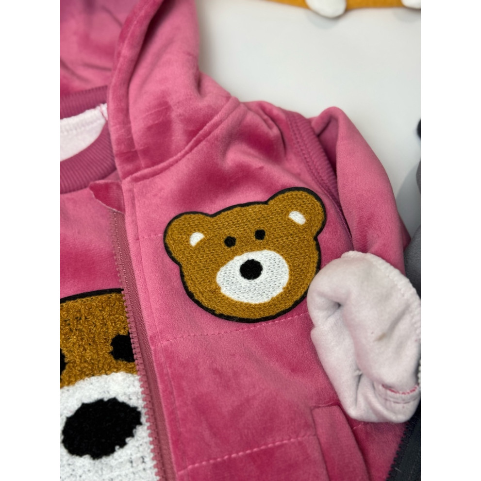 Костюм трійка Ведмедик рожевий 4666