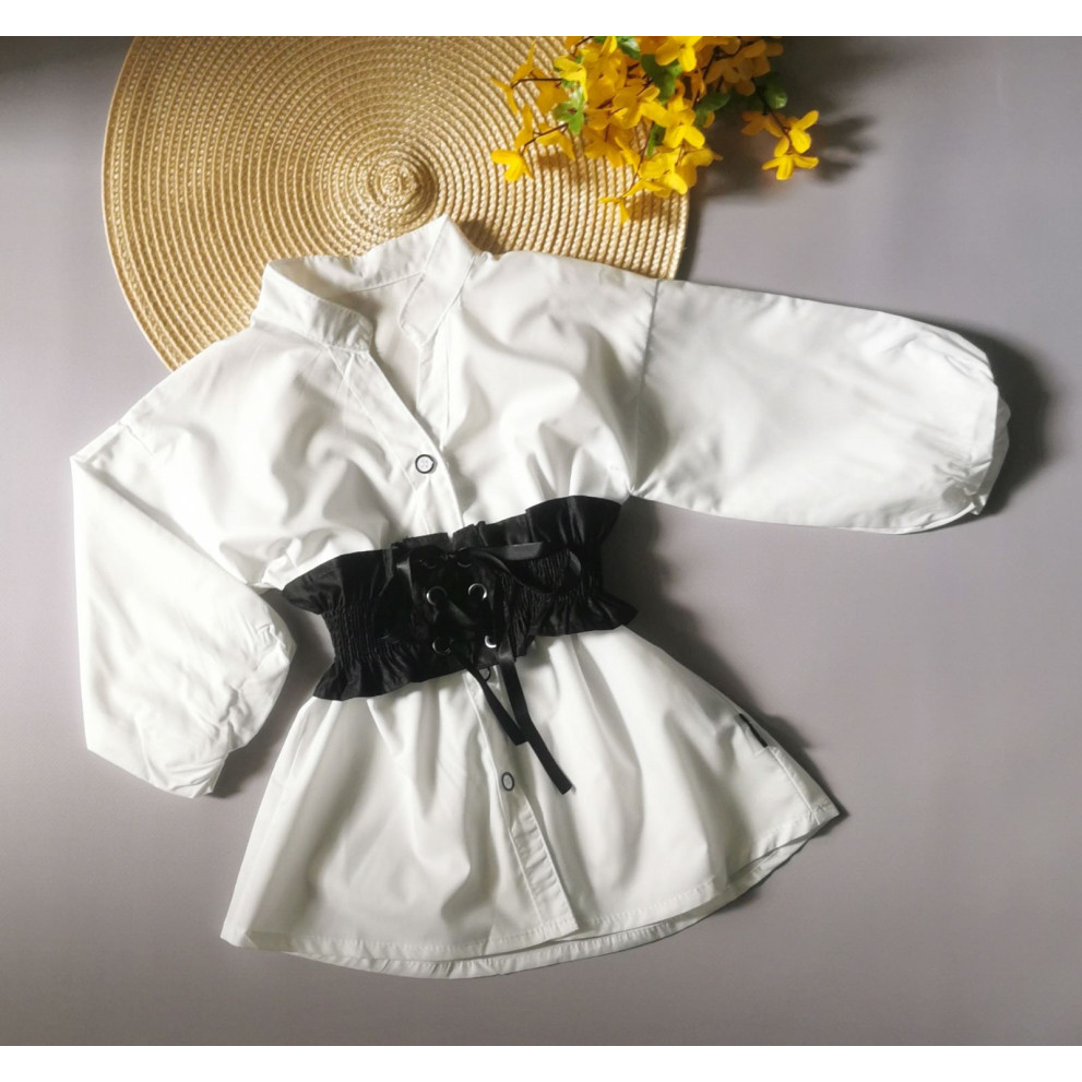 Блузка-туніка для дівчинки з поясом 2121