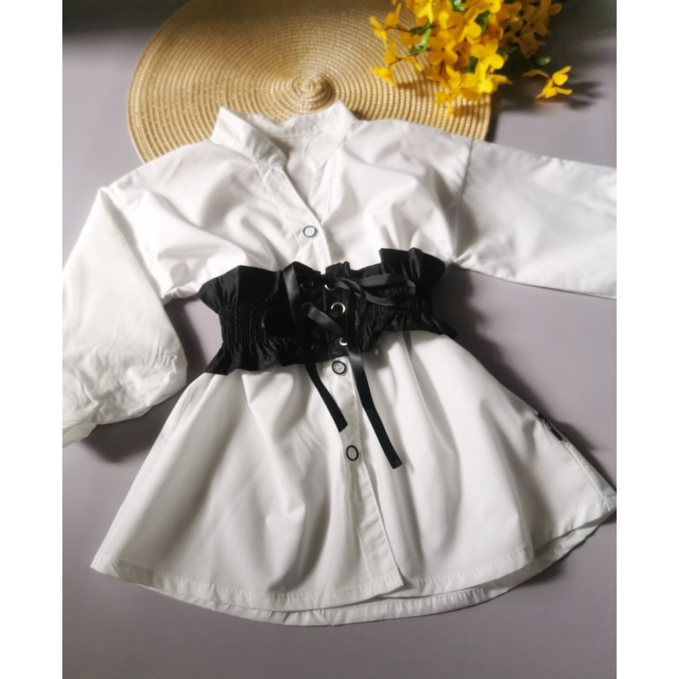 Блузка-туніка для дівчинки з поясом 2121