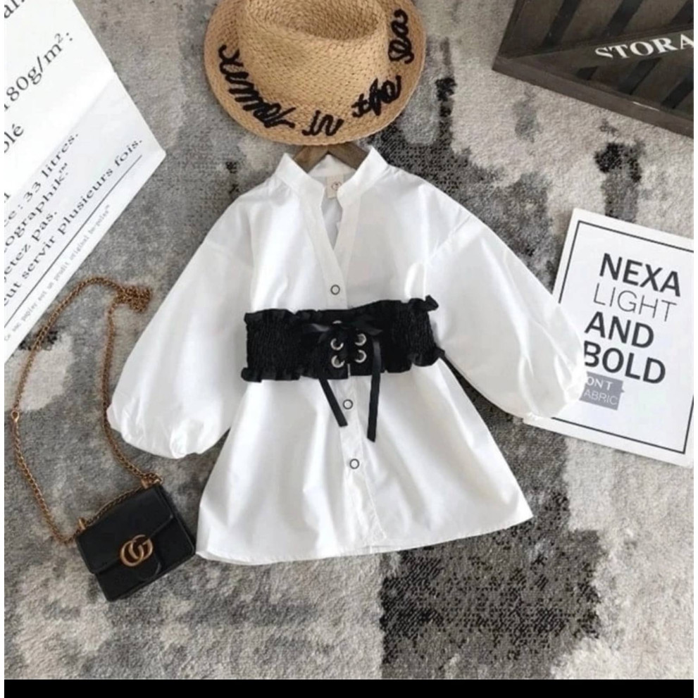 Блузка-туніка для дівчинки з поясом 2121