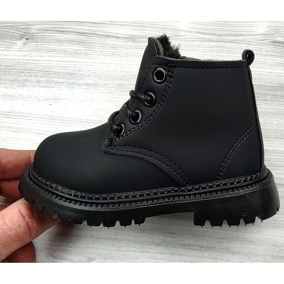 Черевички дитячі з хутром зимові like timberland чорний