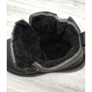 Черевички дитячі з хутром зимові like timberland чорний