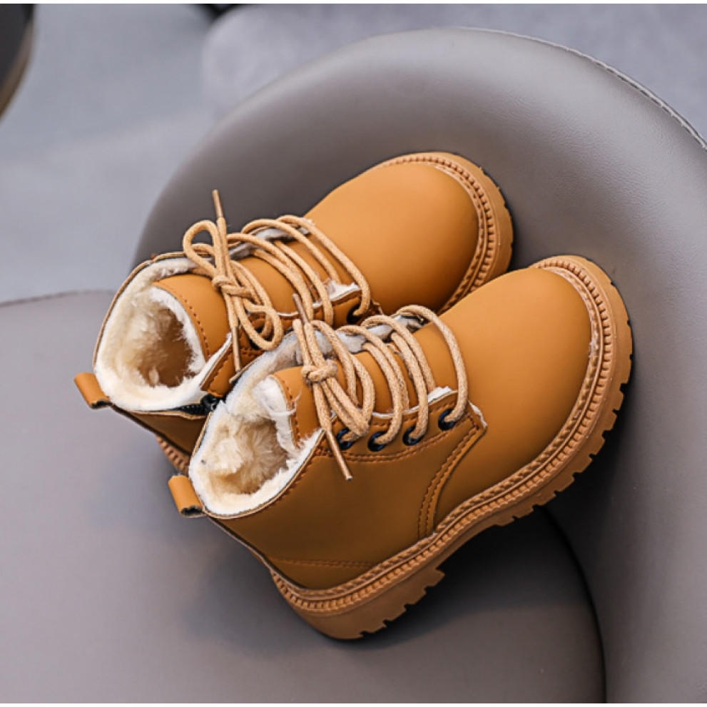 Черевички дитячі з хутром зимові like timberland коричневий