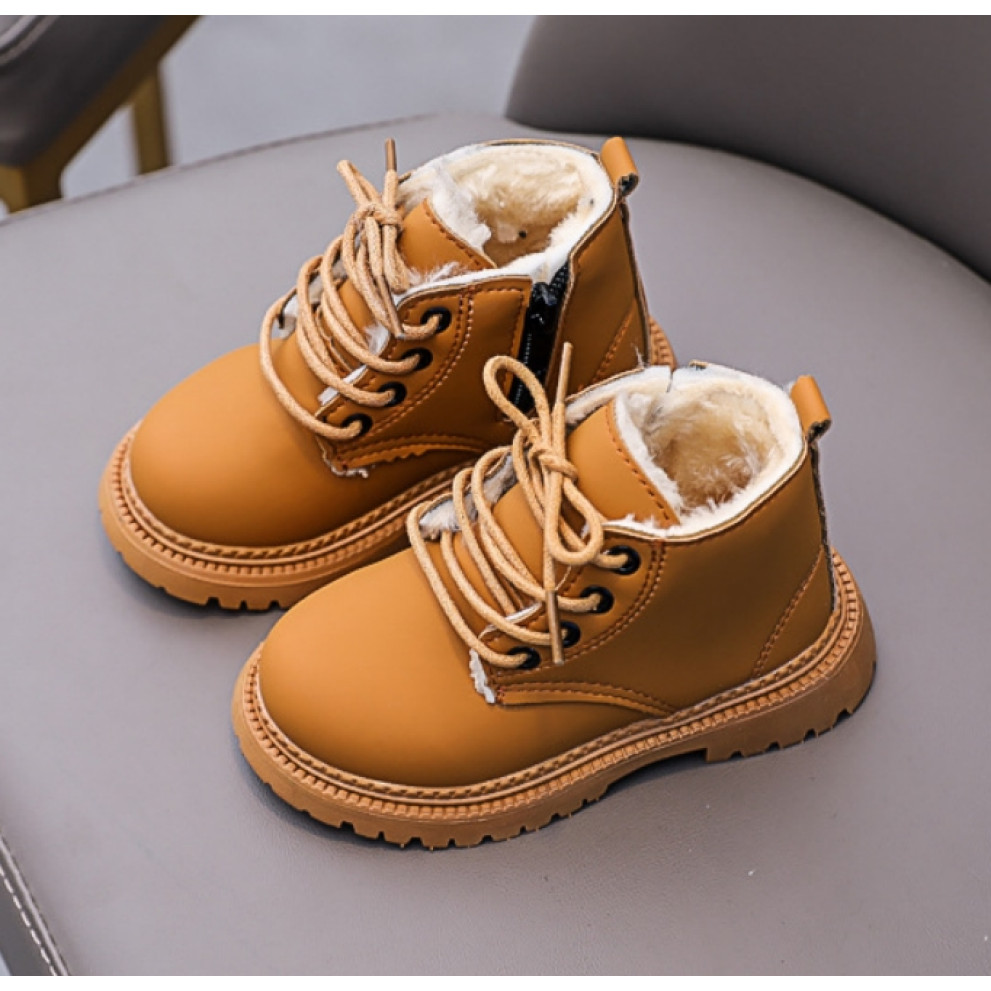 Черевички дитячі з хутром зимові like timberland коричневий
