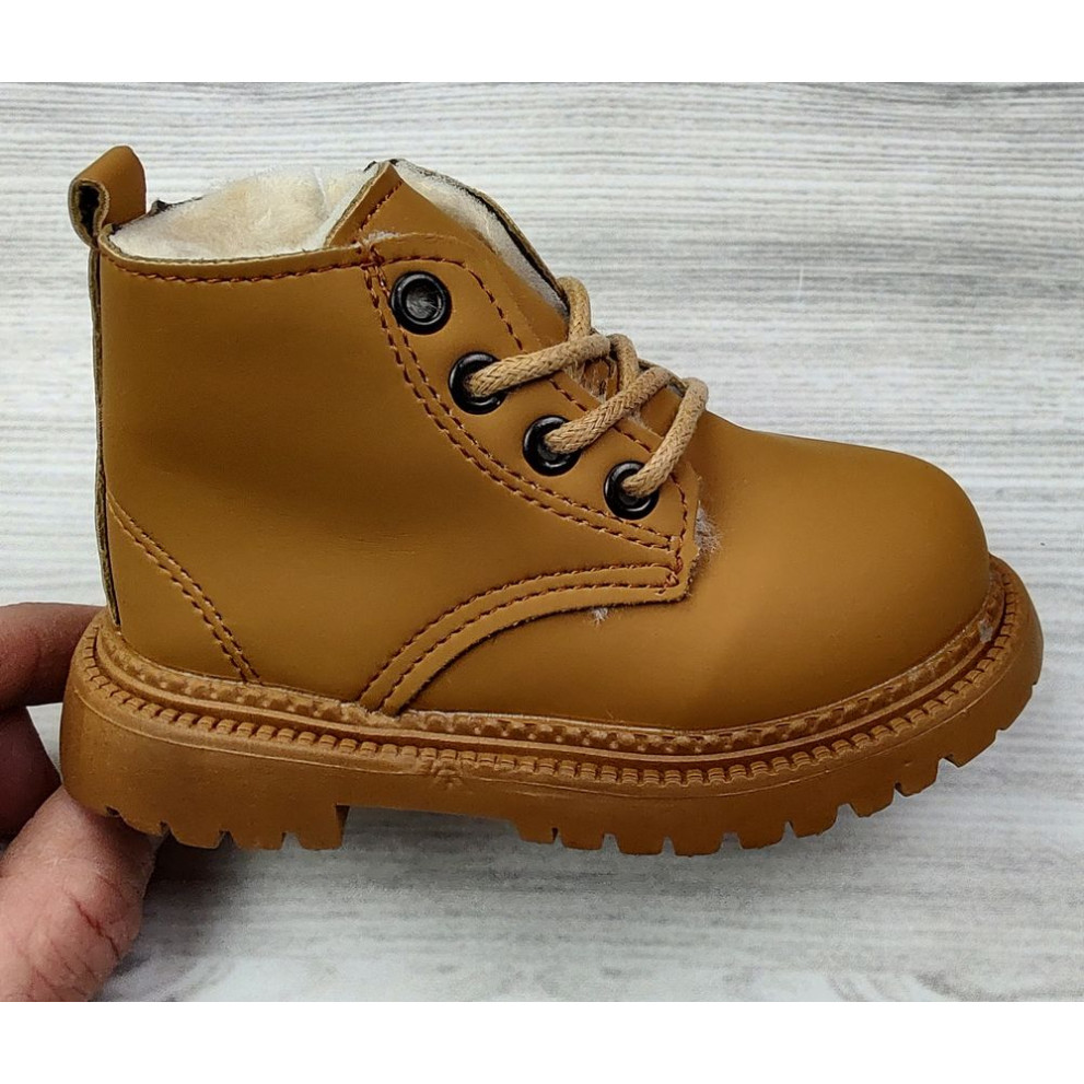 Черевички дитячі з хутром зимові like timberland коричневий