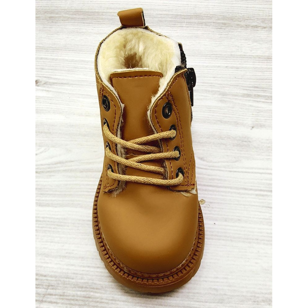 Черевички дитячі з хутром зимові like timberland коричневий
