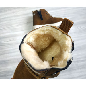 Черевички зимові дитячі з хутром RAW коричневий