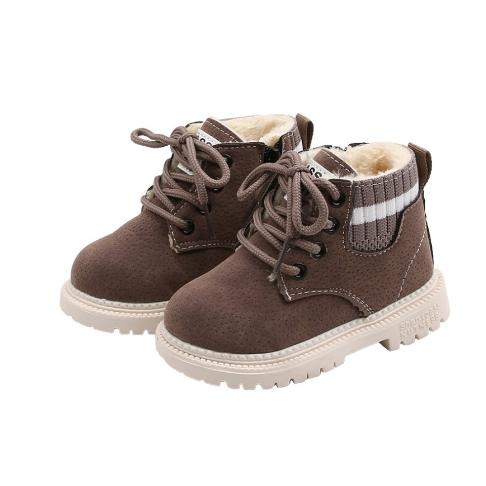 Дитячі зимові черевики RAW сірого кольору з хутром - теплі та стильні черевики для дітей