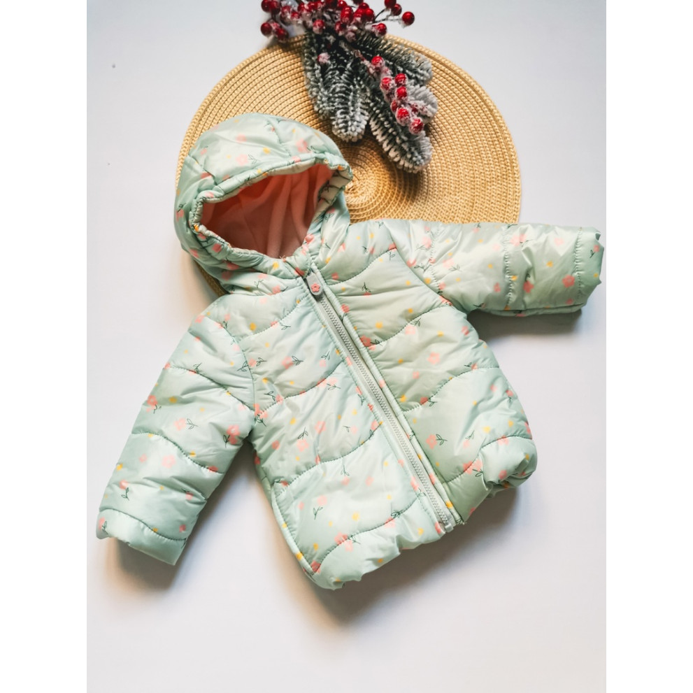 Демісезонна курточка для дівчинки в квіточки 30175