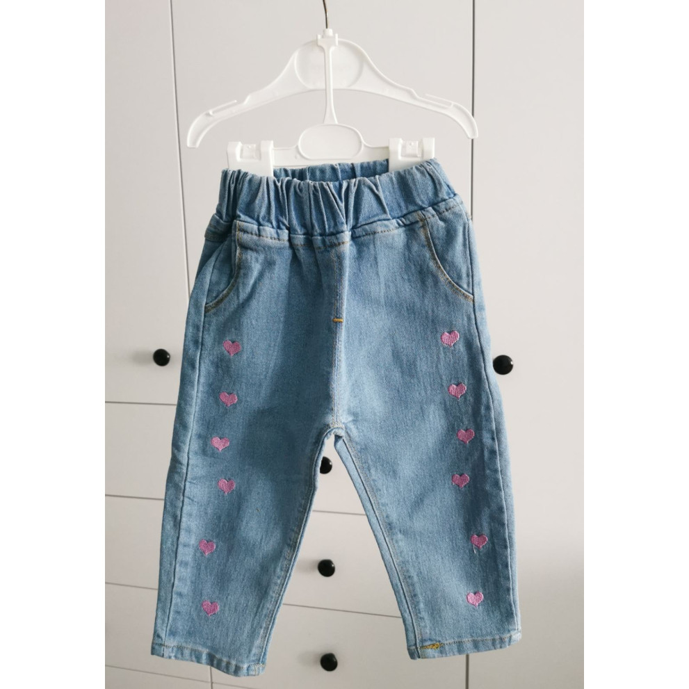 Джинси для дівчинки сині Pink Hearts 10094