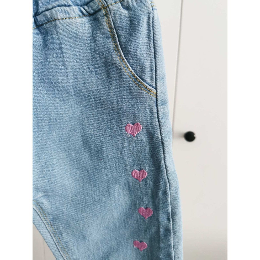 Джинси для дівчинки сині Pink Hearts 10094