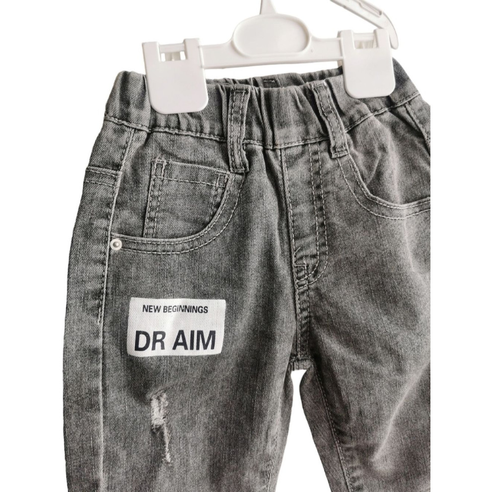 Джинси для хлопчика сірі Dr Aim 10325