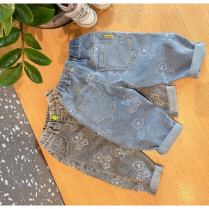 Джинси хлопчику сині з ведмедиками 10321