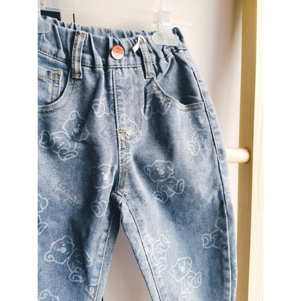 Джинси хлопчику сині з ведмедиками 10321