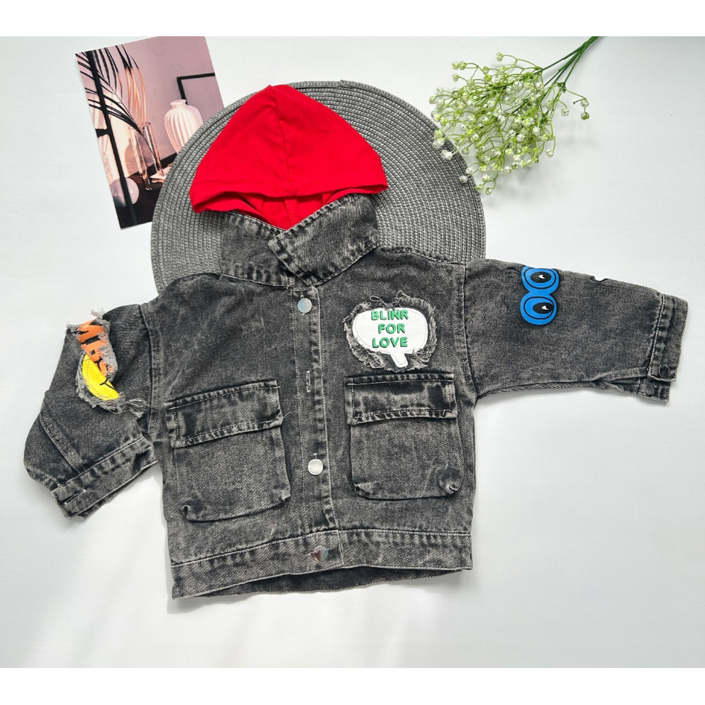 Джинсівка Oops з червоними вставками 10542